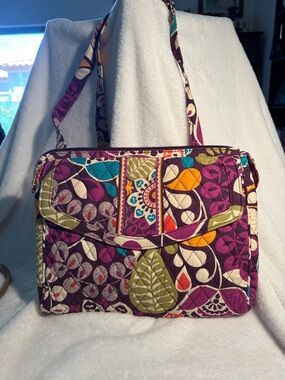 Vera Bradley Plum Crazy Quilted Purple Floral-Print Shoulder Bag